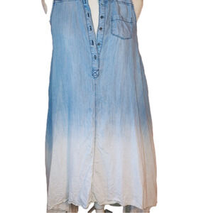 Ombre Denim High Low Dress M